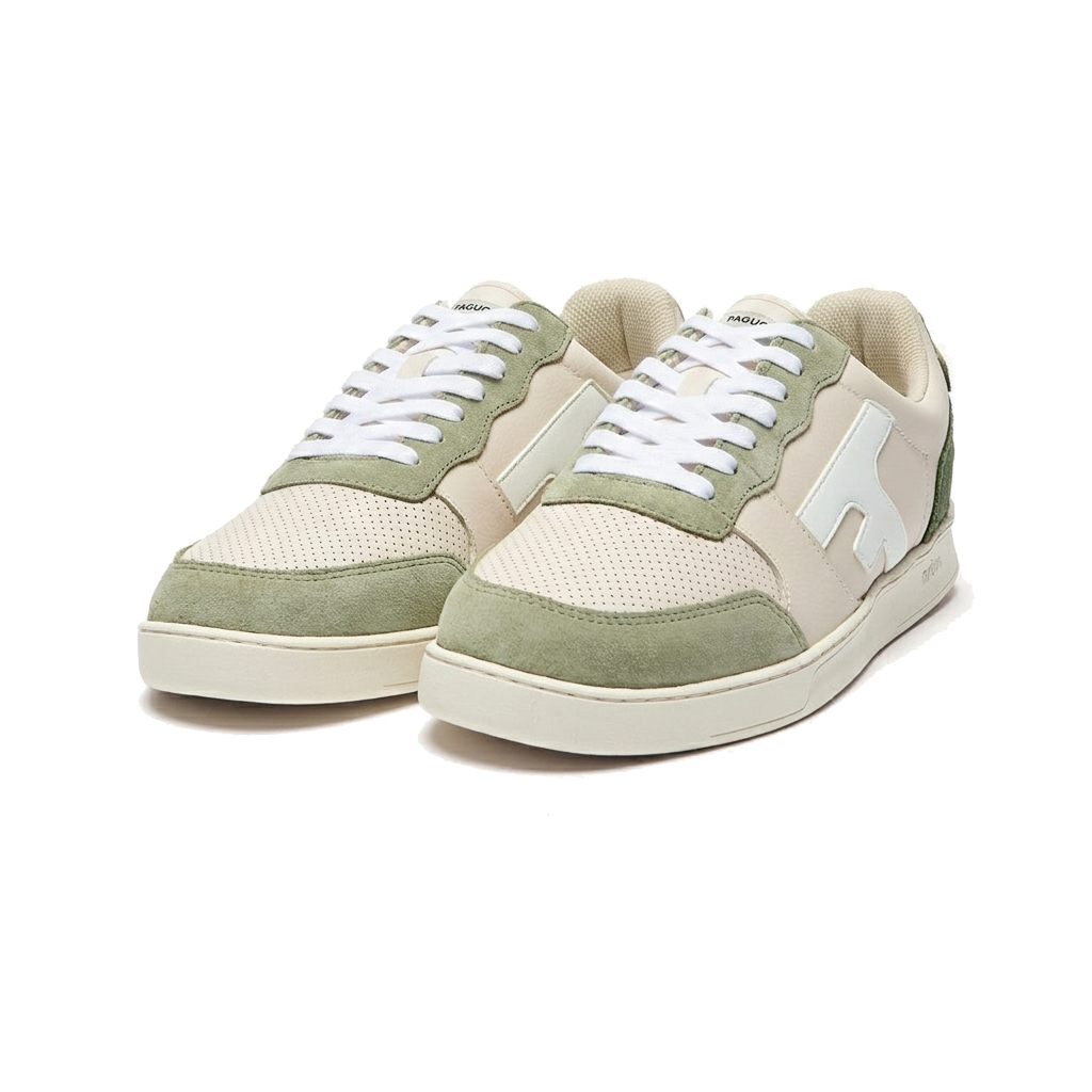 lacets blancs pour baskets FAGUO HAZEL écru et kaki clair
