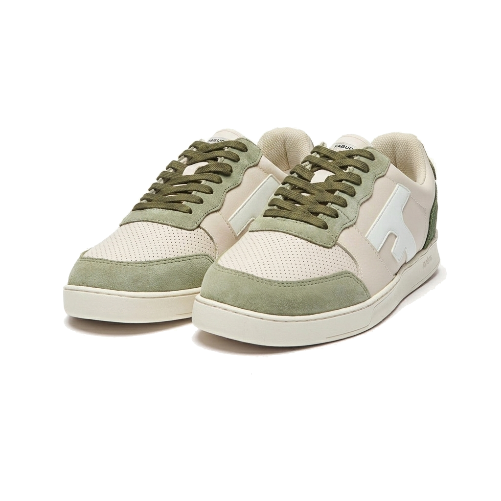 lacets kakis pour baskets FAGUO HAZEL écru et kaki clair