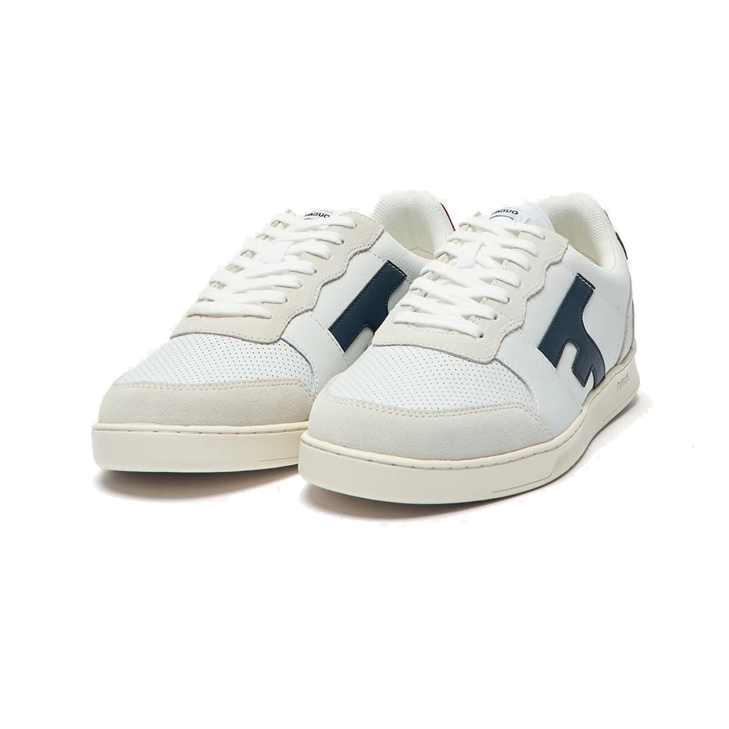 lacets blancs pour baskets FAGUO HAZEL blanc et bleu marine