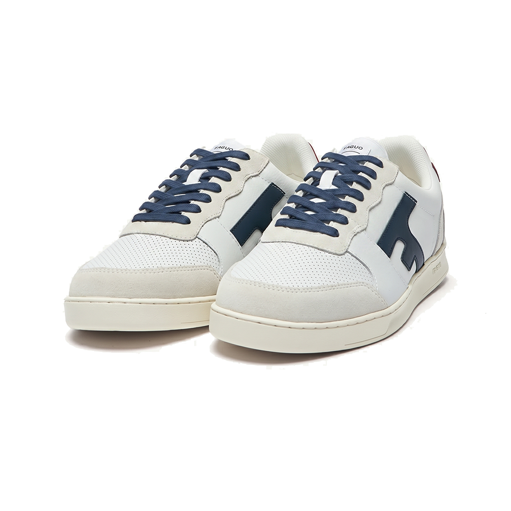 lacets bleus pour baskets FAGUO HAZEL blanc et bleu marine