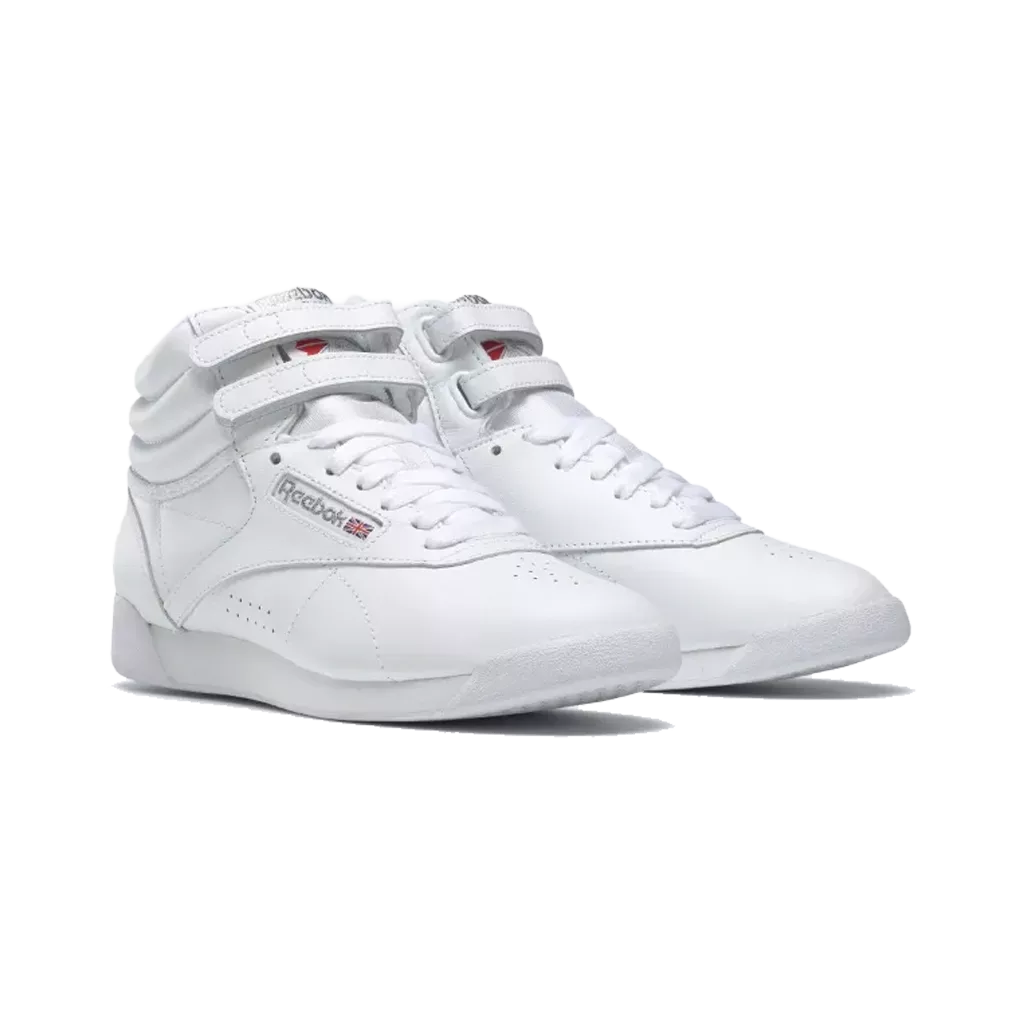 Lacets plats et larges 125 cm blanc neige pour Reebok Freestyle Hi