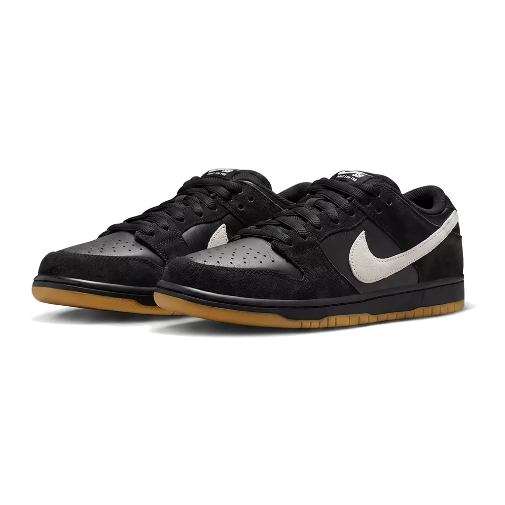 Lacets plats et larges 125 cm noir ébène pour Nike SB Dunk Low