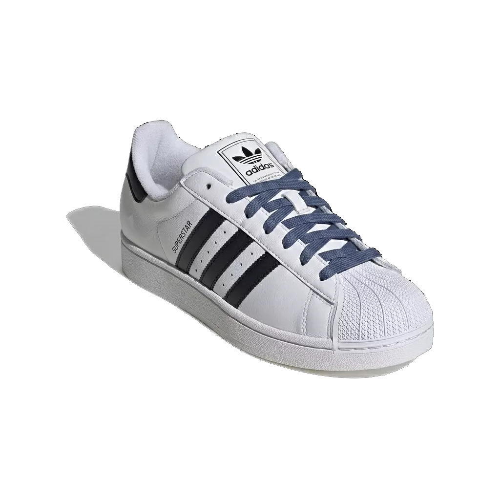Lacets plats et larges 125 cm bleu jeans pour Adidas Superstar