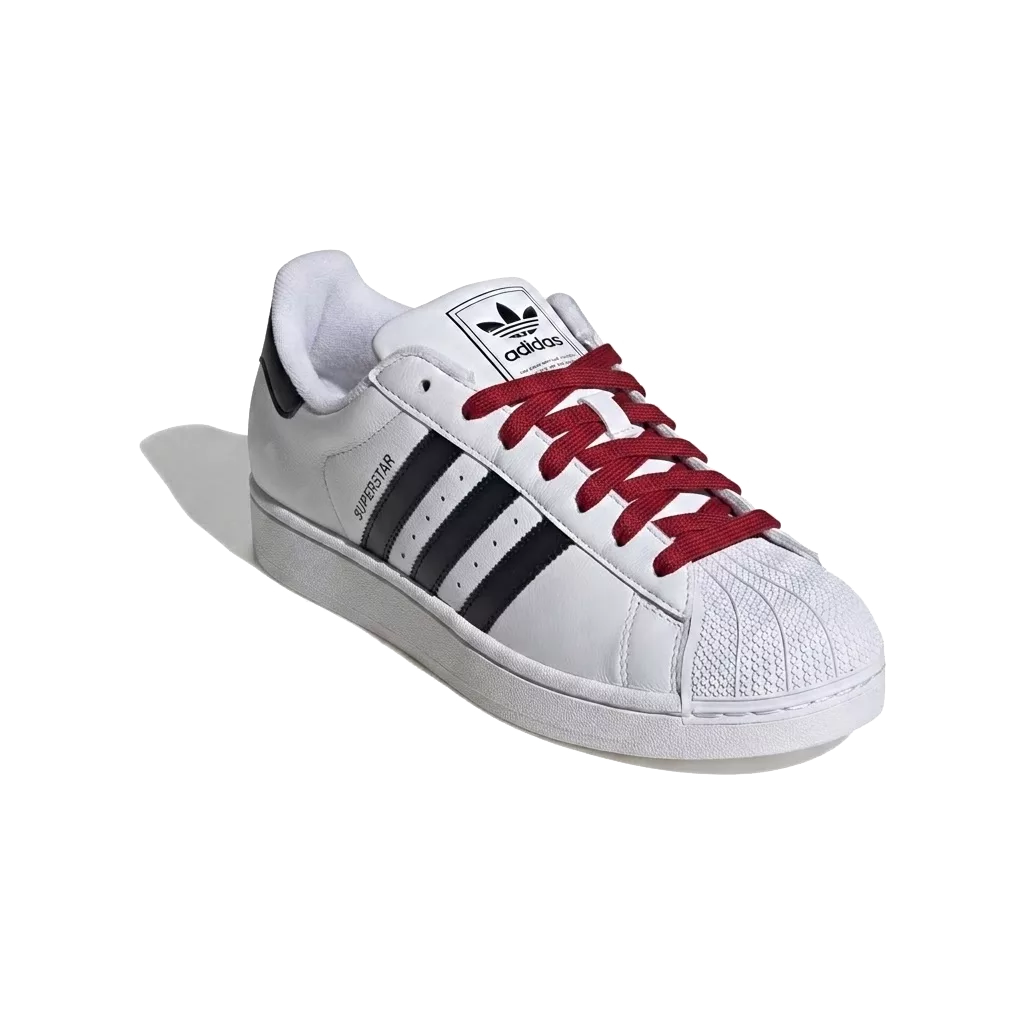 Lacets plats et larges 125 cm rouge passion pour Adidas Superstar