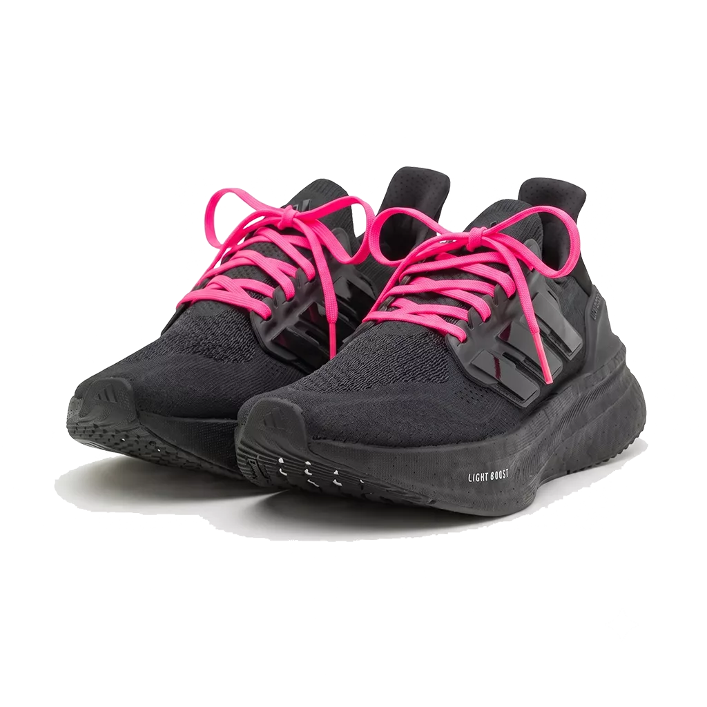 Lacets plats et larges rose fluo 110 cm pour Adidas Ultraboost