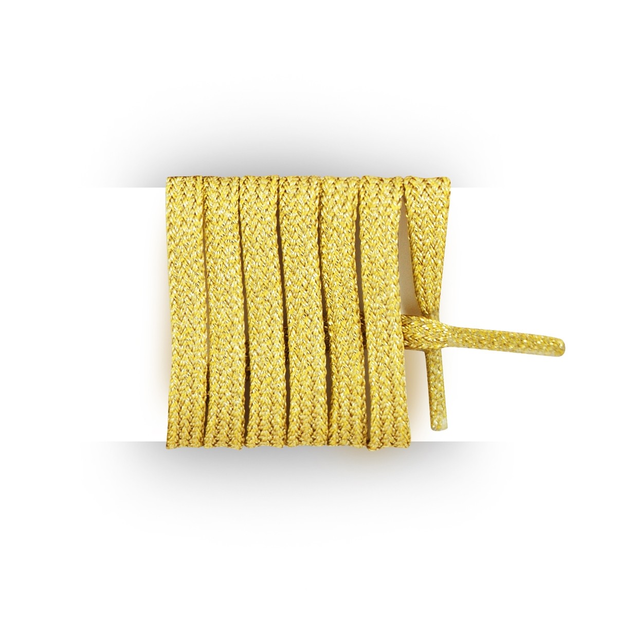 Lacets plats & fins feuille d'or brillant