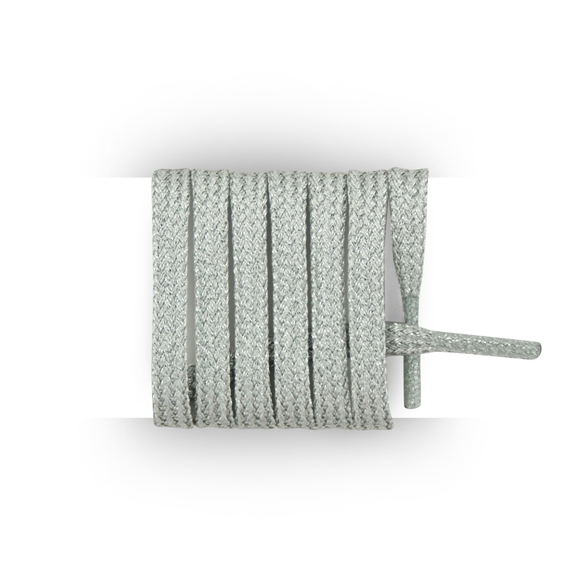Lacets plats & fins gris argenté brillant