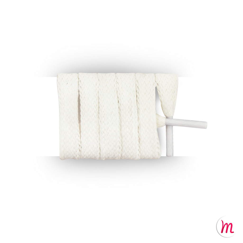 Lacets plats & larges blanc neige