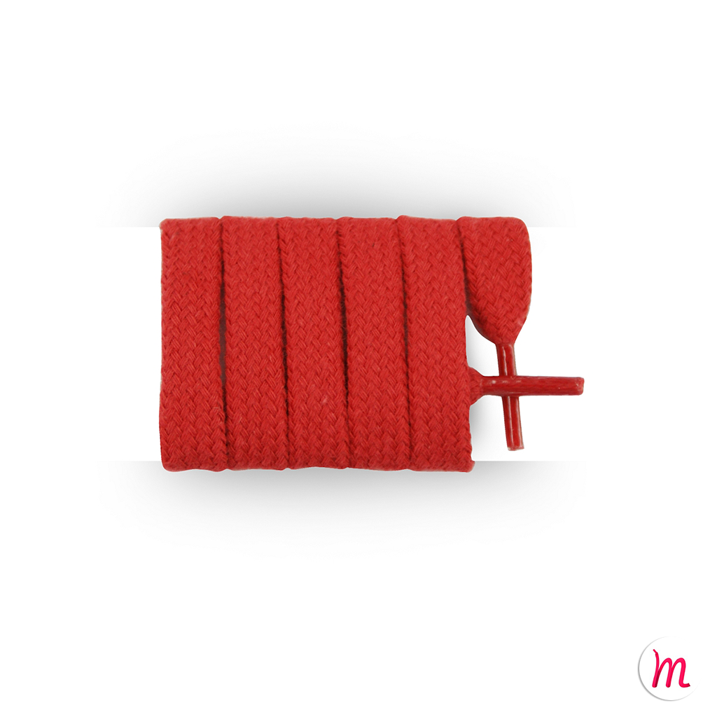 Lacets plats & larges rouge passion