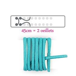 Lacets ronds et fins cirés longueur 45 cm