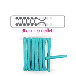 Lacets ronds et fins cirés longueur 90 cm