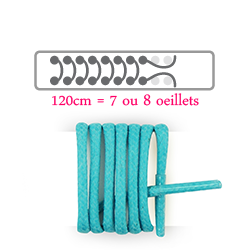 Lacets ronds et fins cirés longueur 120 cm