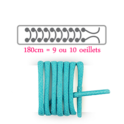 Lacets ronds et fins cirés 180 cm