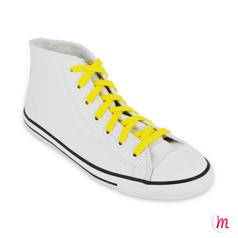 lacets plats et larges longueur 150 cm largeur 7 mm longueur couleur jaune canaris