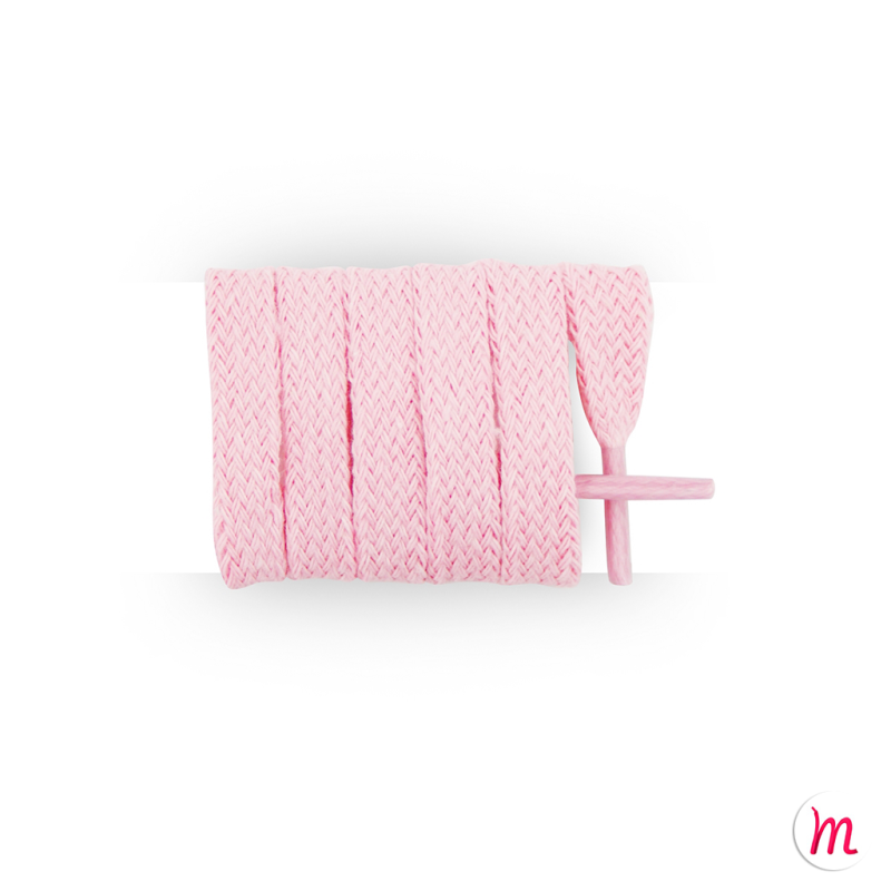 lacets plats et larges longueur 150 cm largeur 7 mm longueur couleur rose œillet