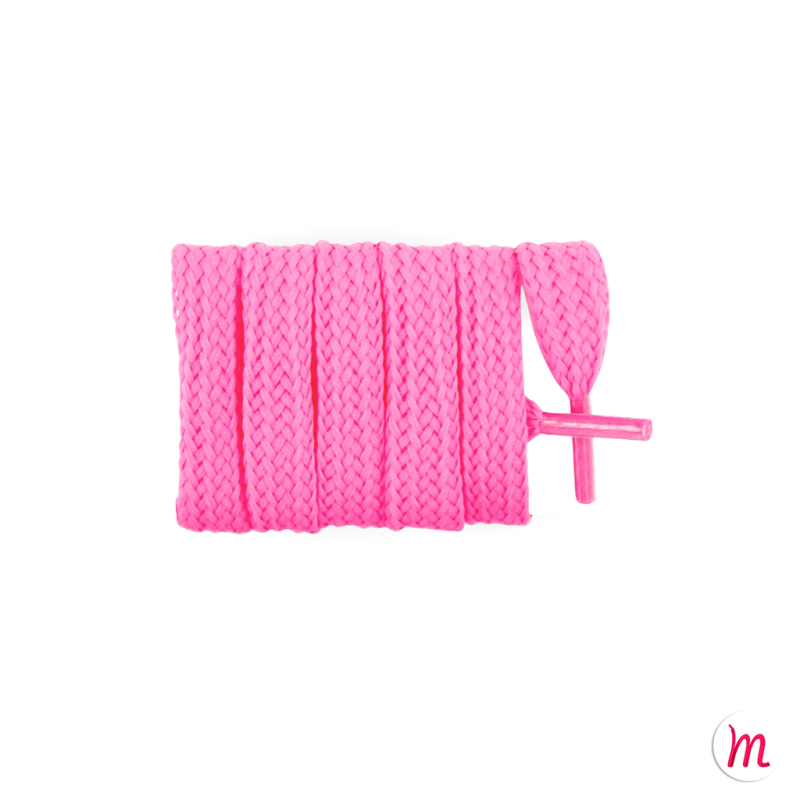 lacets plats et larges longueur 150 cm largeur 7 mm longueur couleur rose fluo