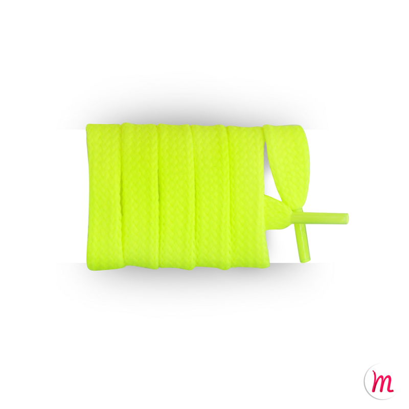 lacets plats et larges longueur 150 cm largeur 7 mm longueur couleur jaune fluo