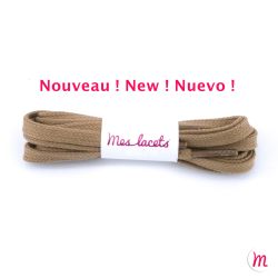 lacets plats et larges longueur 150 cm largeur 7 mm longueur couleur marron camel