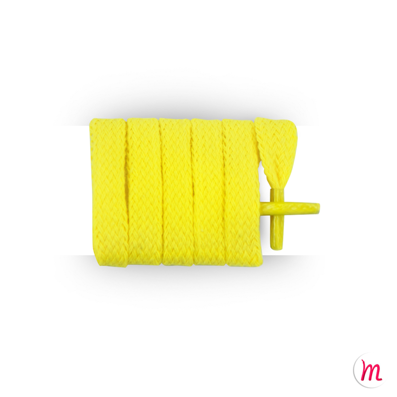 lacets plats et larges longueur 90 cm largeur 7 mm longueur couleur jaune canaris