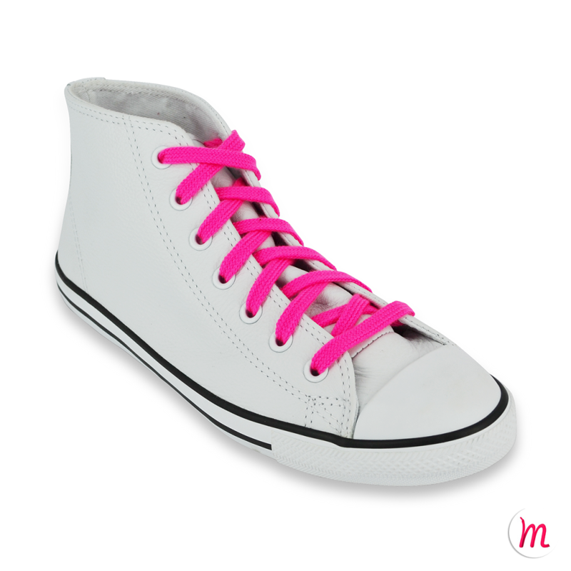 lacets plats et larges longueur 125 cm largeur 7 mm longueur couleur rose fluo