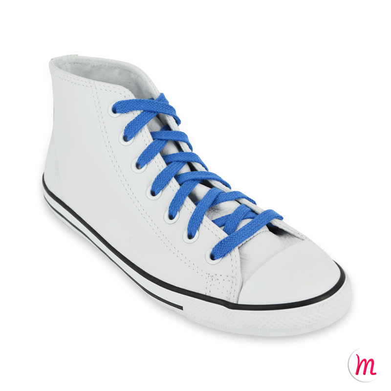 lacets plats et larges longueur 110 cm largeur 7 mm longueur couleur bleu azur