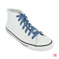 lacets plats et larges longueur 110 cm largeur 7 mm longueur couleur bleu jeans