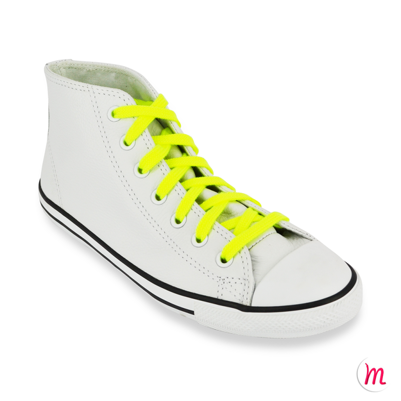 lacets plats et larges longueur 110 cm largeur 7 mm longueur couleur jaune fluo