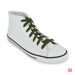 lacets plats et larges longueur 110 cm largeur 7 mm longueur couleur vert armée