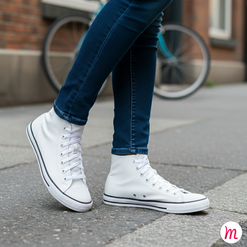 lacets plats et larges longueur 110 cm largeur 7 mm longueur couleur blanc neige