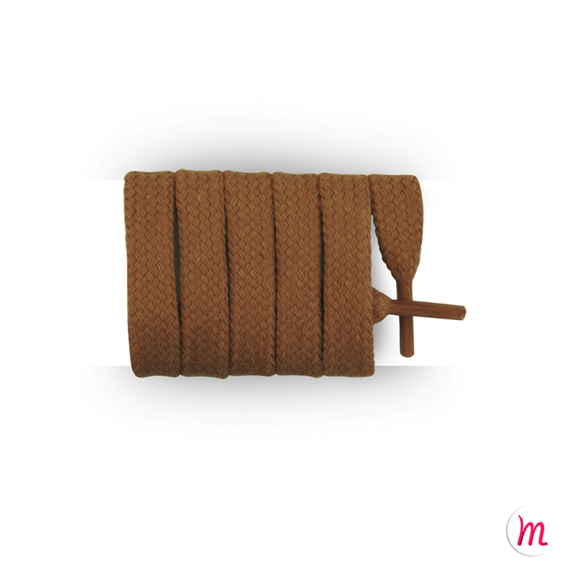 lacets plats et larges longueur 180 cm largeur 7 mm longueur couleur marron acajou