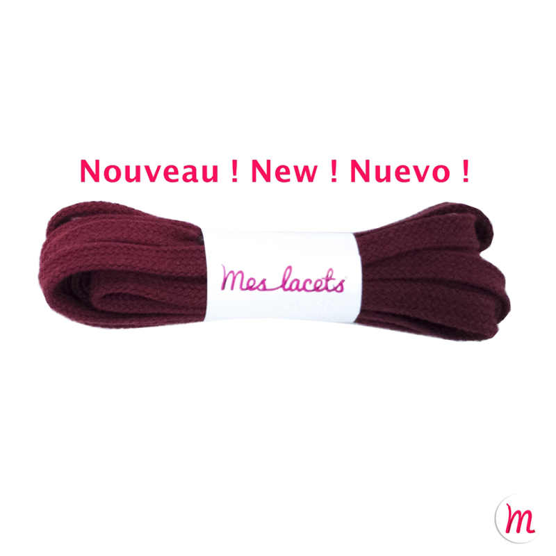 lacets plats et larges longueur 180 cm largeur 7 mm longueur couleur rouge bourgogne