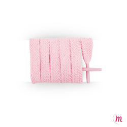 lacets plats et larges longueur 180 cm largeur 7 mm longueur couleur rose œillet