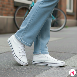 lacets plats et larges longueur 150 cm largeur 7 mm longueur couleur blanc neige