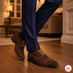 lacets ronds et fins cirés longueur 60 cm jaune canaris