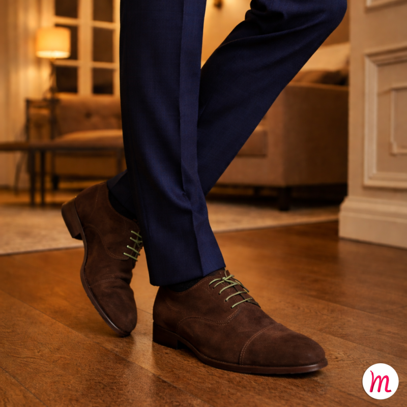 lacets ronds et fins cirés longueur 120 cm vert armée