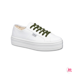 lacets plats et fins longueur 120 cm largeur 4 mm couleur vert armée