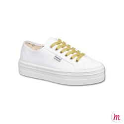 lacets plats et fins longueur 120 cm largeur 4 mm couleur feuille d'or brillant