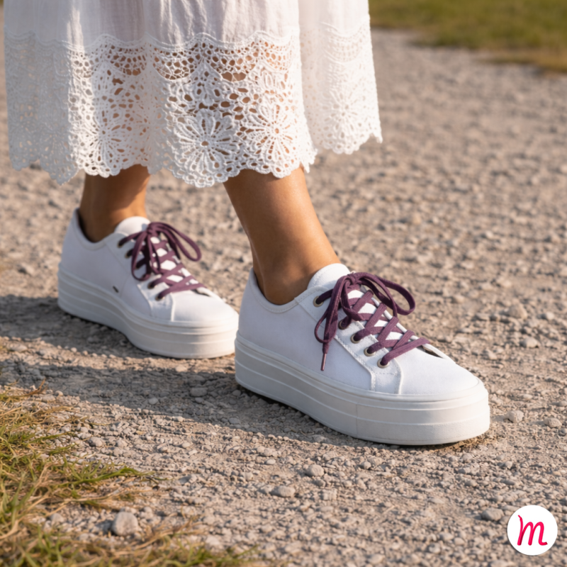 lacets plats et fins longueur 120 cm largeur 4 mm couleur violet iris