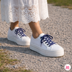 lacets plats et fins longueur 90 cm largeur 4 mm couleur bleu airelles