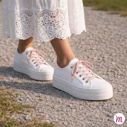 lacets plats et fins longueur 70 cm largeur 4 mm couleur rose œillet