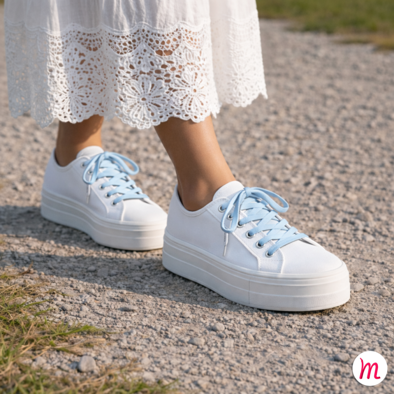 lacets plats et fins longueur 40 cm largeur 4 mm couleur bleu ciel