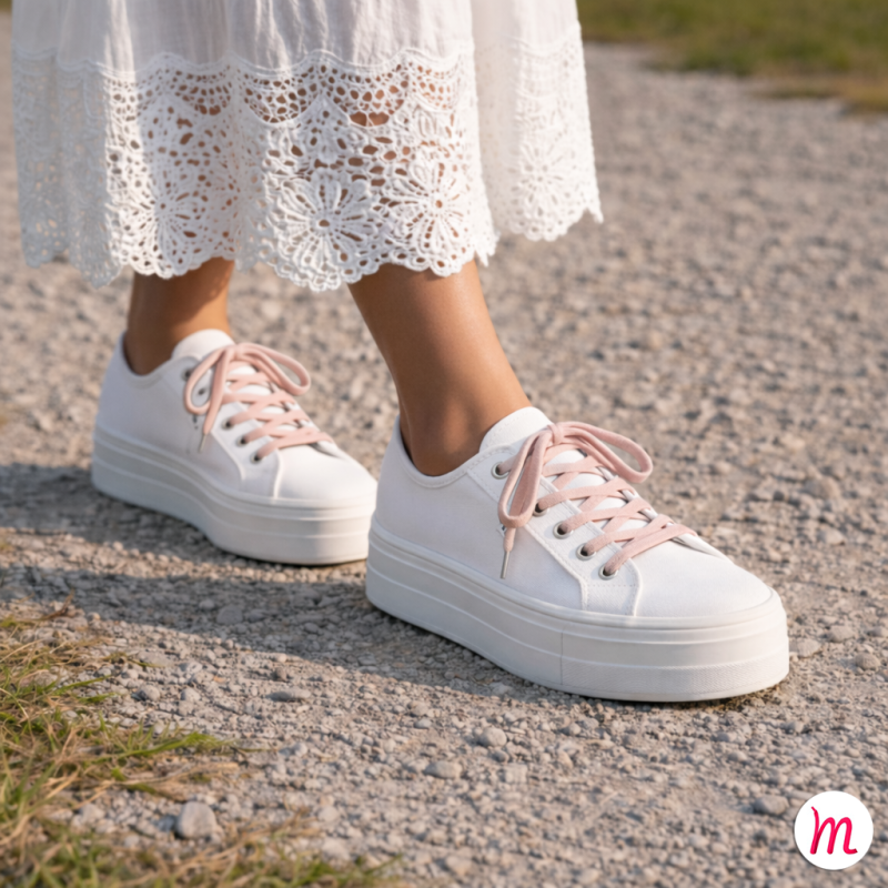 lacets plats et fins longueur 40 cm largeur 4 mm couleur rose œillet