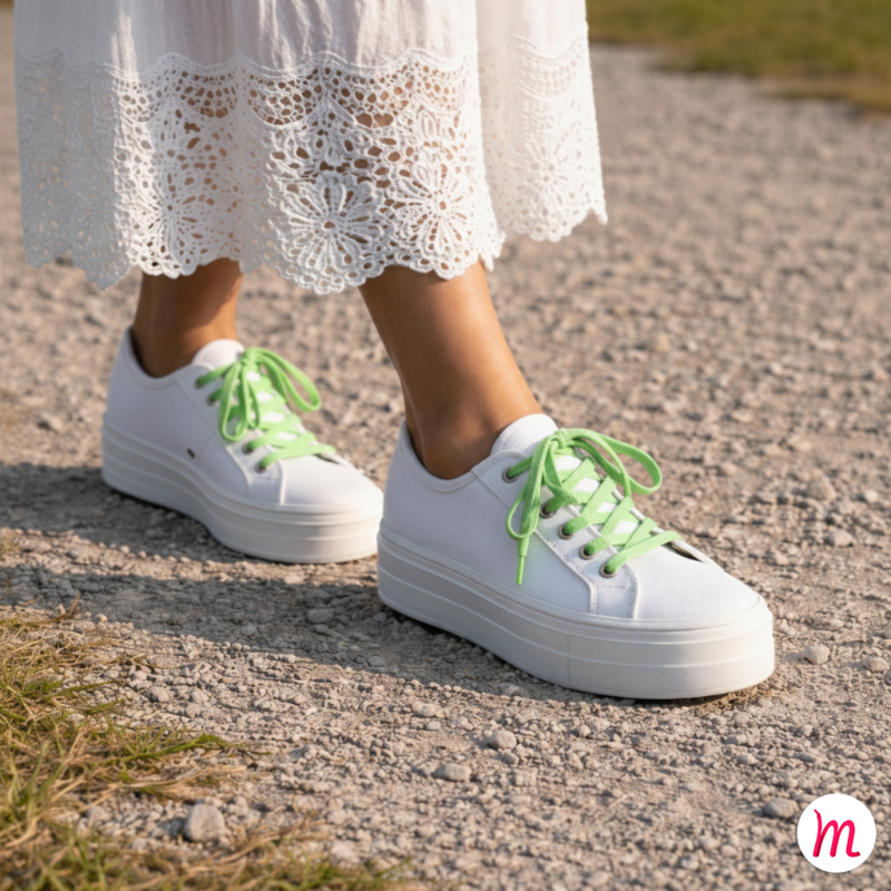 lacets plats et fins longueur 40 cm largeur 4 mm couleur vert pastourelle