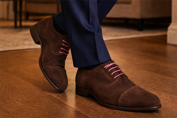 Lacets ronds et fins cirés pour chaussures de ville