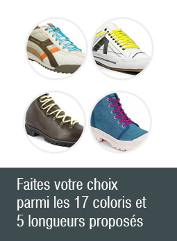 Lacets ronds et épais : faites votre choix parmi les 17 coloris et les 5 longueurs proposés