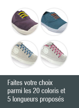 Lacets plats et fins : faites votre choix parmi les 20 coloris et les 5 longueurs proposés
