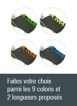 Lacets foot et rugby : faites votre choix parmi les 9 coloris et les 2 longueurs proposés